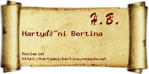 Hartyáni Bertina névjegykártya